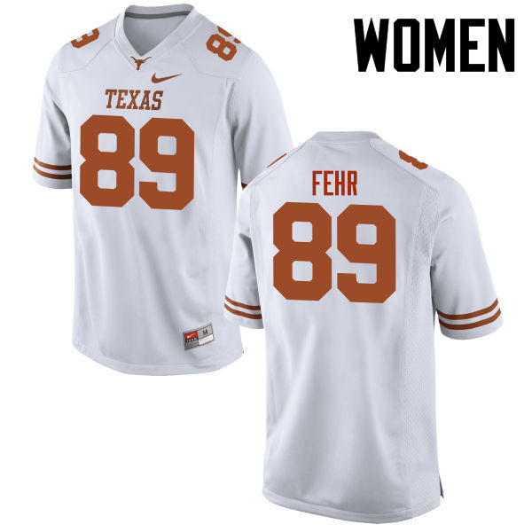 Women #89 Chris Fehr Texas Longhorns College Football Jerseys-White